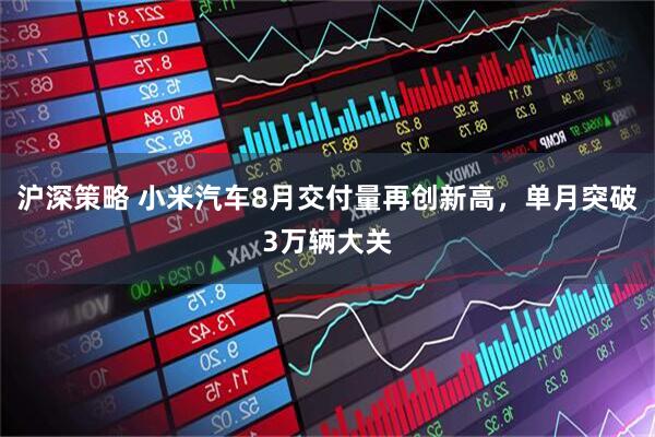 沪深策略 小米汽车8月交付量再创新高，单月突破3万辆大关