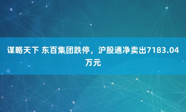 谋略天下 东百集团跌停，沪股通净卖出7183.04万元